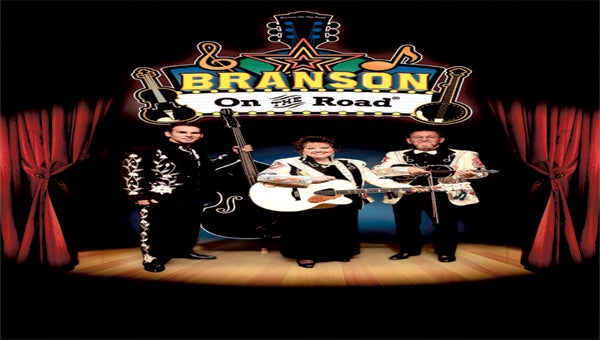 BRANSON ON THE ROAD | CONTRIBUTED ROAD SHOW: Branson on the Road, a mid-west country/western act, will perform toe tapping, hand-clapping songs at the Turnage Theater on Saturday. Pictured are the group’s members: Brian Capps, master upright bass player and singer; Debbie Horton, co-host and lead singer; and Donnie Wright, co-host, singer and instrumentalist. 