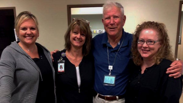 VIDANT BEAUFORT HOSPITAL | CONTRIBUTED VOLUNTEER: Bill Griewe, second from right, is pictured with Outpatient Surgery nurses: Erica Whitley, Sarah Bowen, Bill Griewe and Tina Rouse