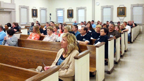 BEAUFORT COUNTY DEMOCRATIC PARTY | CONTRIBUTED AUDIENCE PARTICIPATION: The courtroom was filled with candidate supporters and those interested in learning about the coming primary’s Democratic candidates for Beaufort County sheriff. 