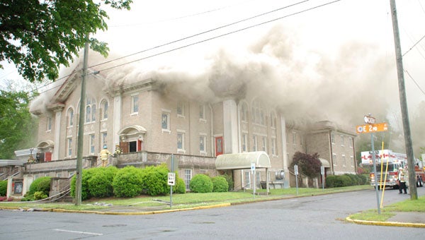 JONATHAN ROWE | DAILY NEWS REMEMBERING A LANDMARK: Washington lost one of its oldest structures, First Christian Church, this year to a fire that burned for seven hours and required not only Washington Police and Fire Services but also other area departments. 