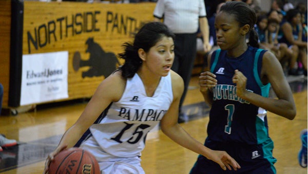 DAVID CUCCHIARA | DAILY NEWS PURE FINISHER: Senior Ruby Perez finished with 10 points, 10 rebounds and two steals in a win over Southside at the Northside Holiday Tournament.