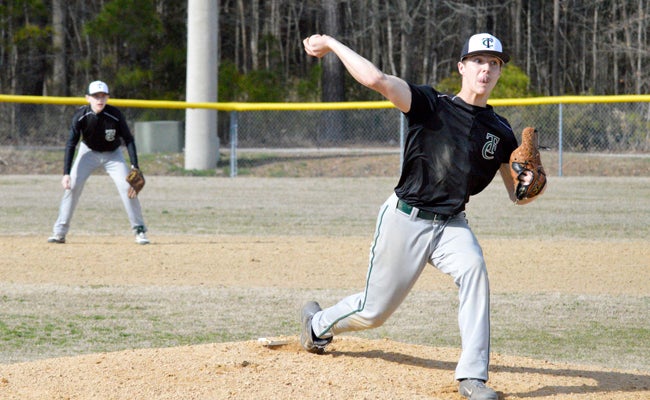 DAVID CUCCHIARA | DAILY NEWS ACE IN THE HOLE: Terra Ceia sophomore Austin Roscoe suffered the loss against Lawrence on Monday, allowing five runs (four earned) in 4.1 innings.