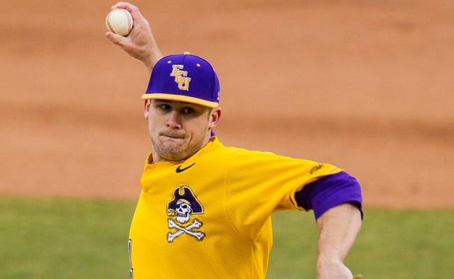 ECU ATHLETIC MEDIA RELATIONS | CONTRIBUTED BOUNCE BACK: ECU pitcher David Lucroy had a tough sophomore season in Pirate purple, but he’s changing his mindset and adhering to the “new” Godwin’s philosophy.