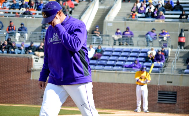 DAVID CUCCHIARA | DAILY NEWS BRING OUT THE BROOMS: The East Carolina baseball team knocked off No. 24-ranked Central Florida over the weekend, marking their first sweep of a nationally ranked opponent since 1998.