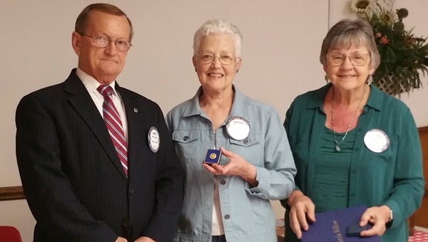 WASHINGTON NOON ROTARY AWARD WINNING: This week, the Washington (noon) Rotary recognized recipients of Paul Harris Award for their giving and service above self. First time recipients were Bobby Hodges (left) and Sally Love (right). Harriet Hart (center) is a two-time recipient. 