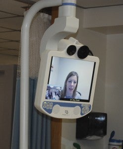 CAROLINE HUDSON | DAILY NEWS EXPERT ADVICE: Dr. Amy Guzik, a stroke neurologist at Wake Forest Baptist Medical Center, calls in via the Telestroke machine. Vidant Beaufort doctors will now have direct access to six stroke neurologists at Wake Forest from anywhere in the world. 