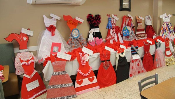 VIDANT BEAUFORT HOSPITAL NATIONAL EFFORT: Vidant Beaufort Hospital staff members created their own red dress designs to raise awareness for women’s cardiovascular diseases, in honor of National Wear Red Day on Feb. 5. 