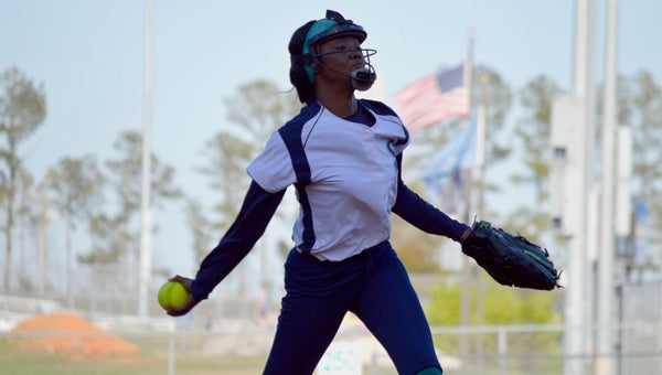 DAVID CUCCHIARA | DAILY NEWS STRONG STAFF: Destiny Pope hurls out a pitch in a game last season. This year’s freshman class has a lot to add to the pitching staff, which should make the Lady Seahawks a stronger team. 